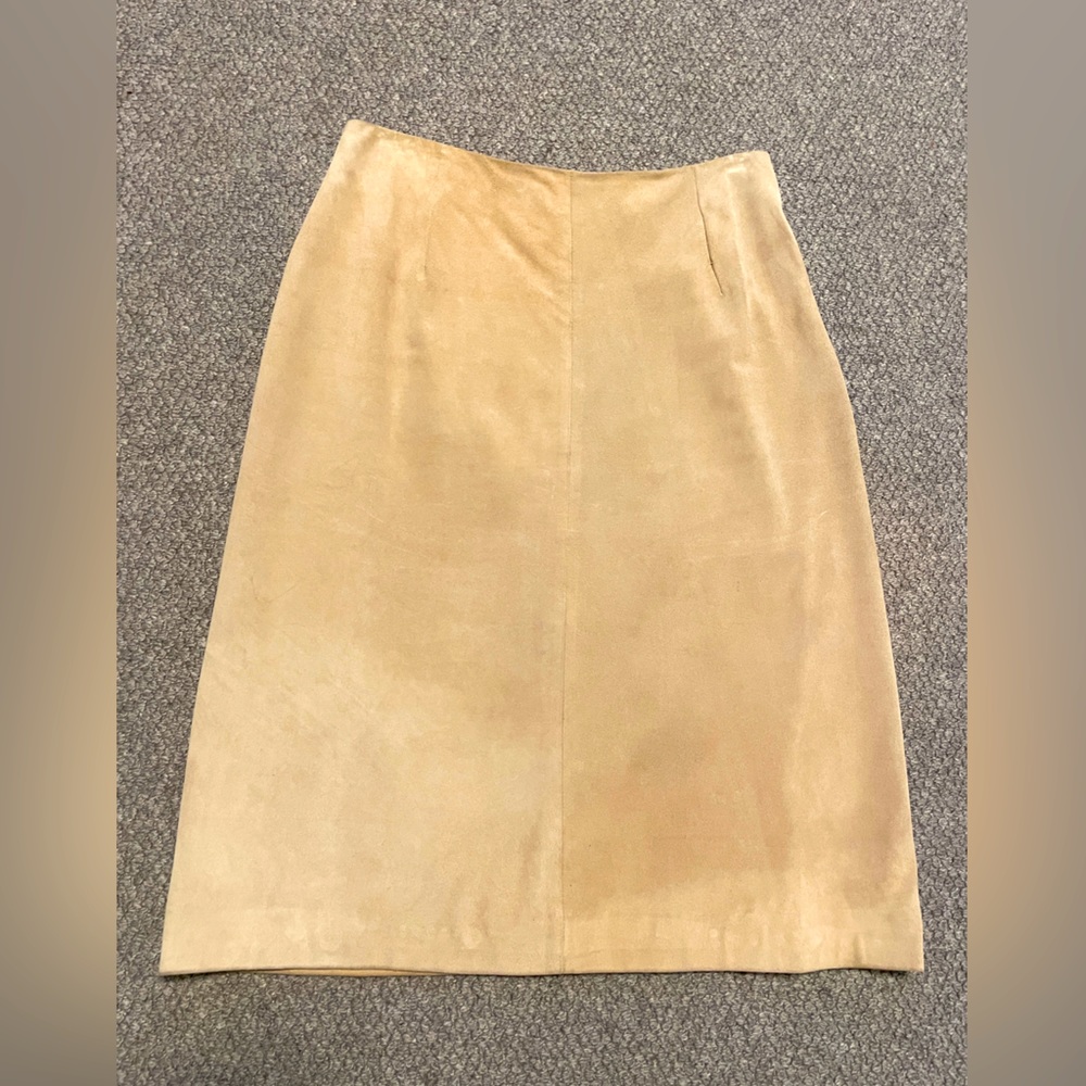 Camel Suede Leather Skirt by Nine  West